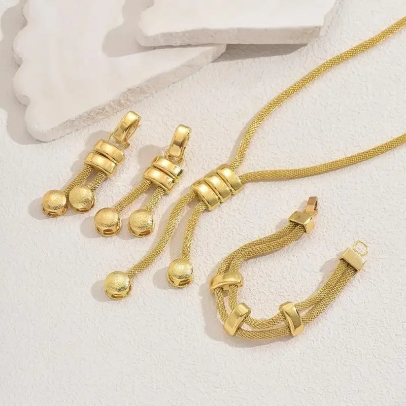 3 PCS Textured Drop Jewelry Set