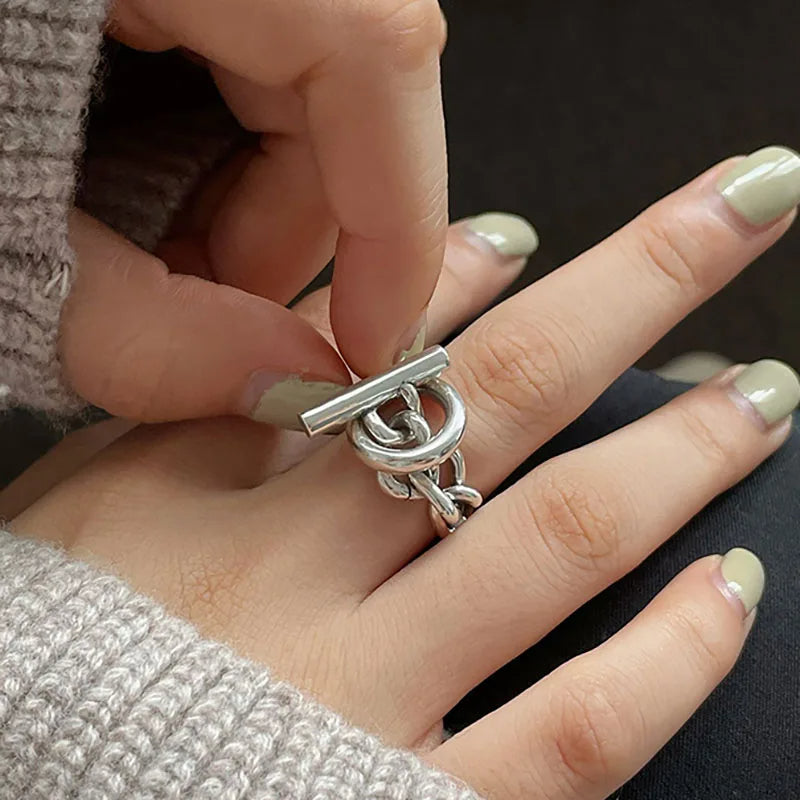Sterling Silver Buckle Ring