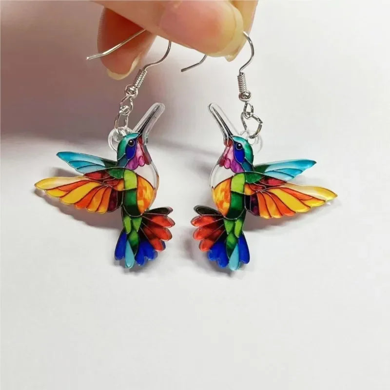 Colorful Hummingbird Earrings