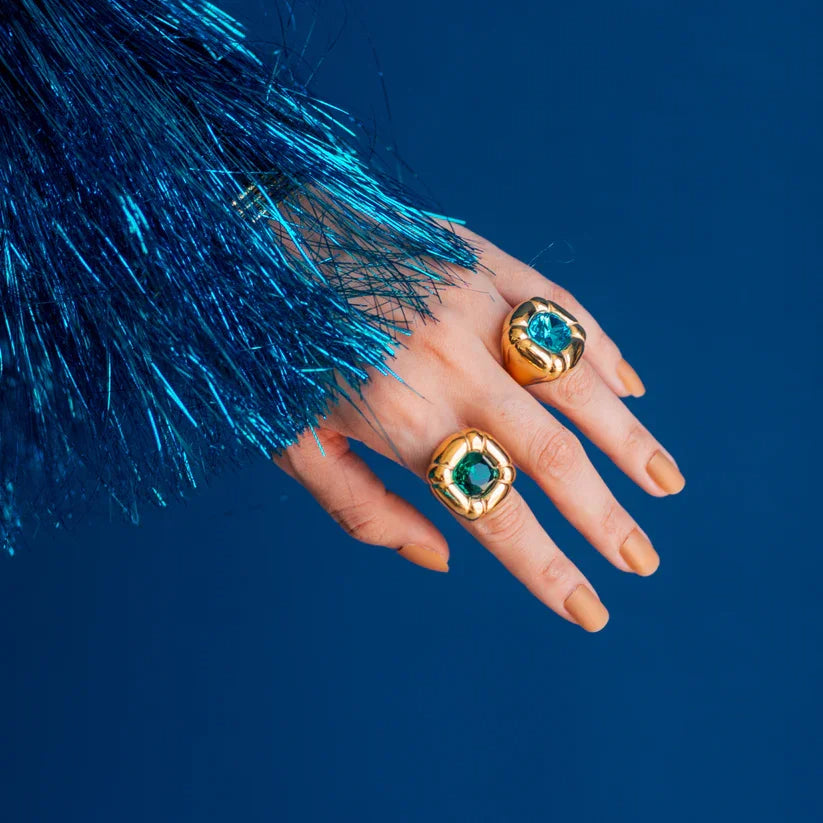 Colorful Cubic Zirconia Ring