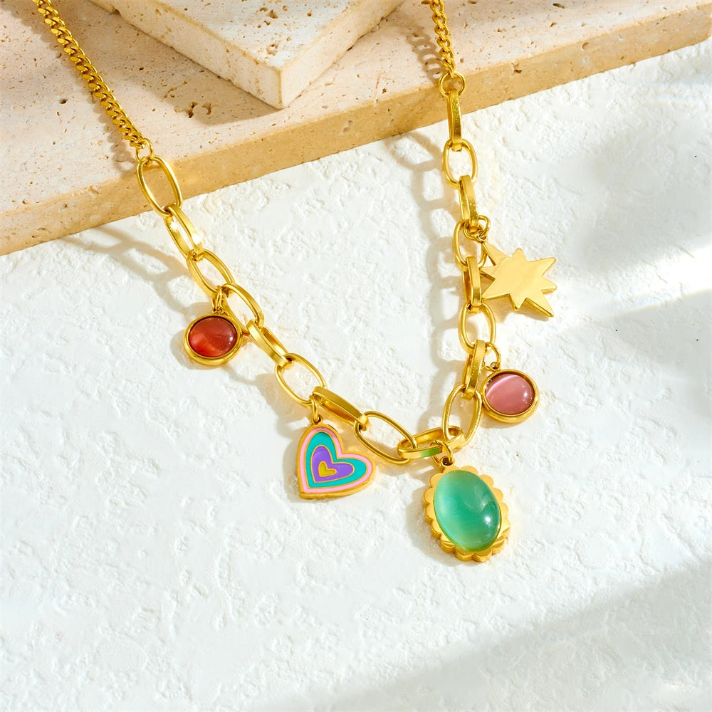 Stone Charms Necklace