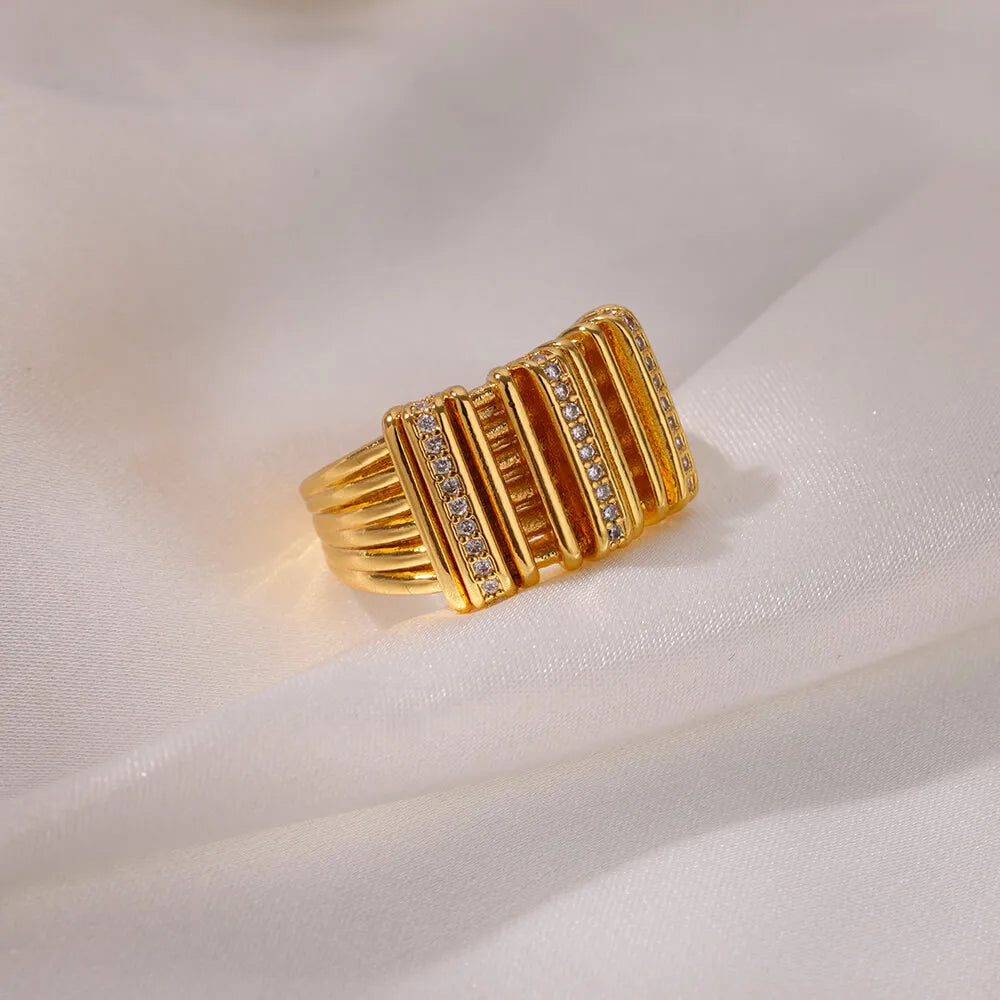 Striped Zircon Ring