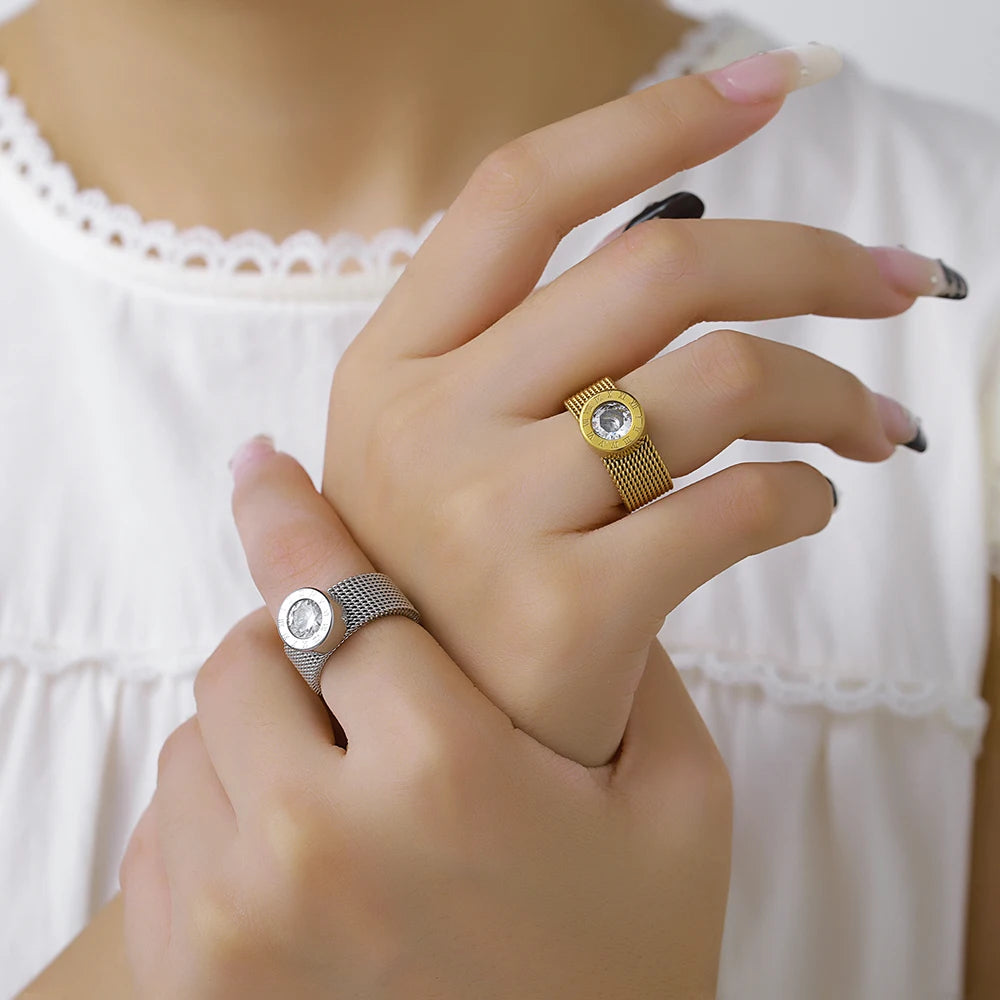Mesh Roman Numeral Ring