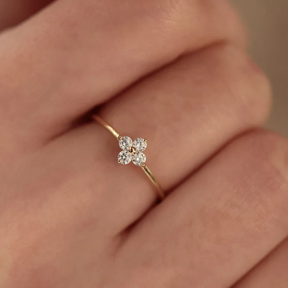 Zirconia Flower Ring