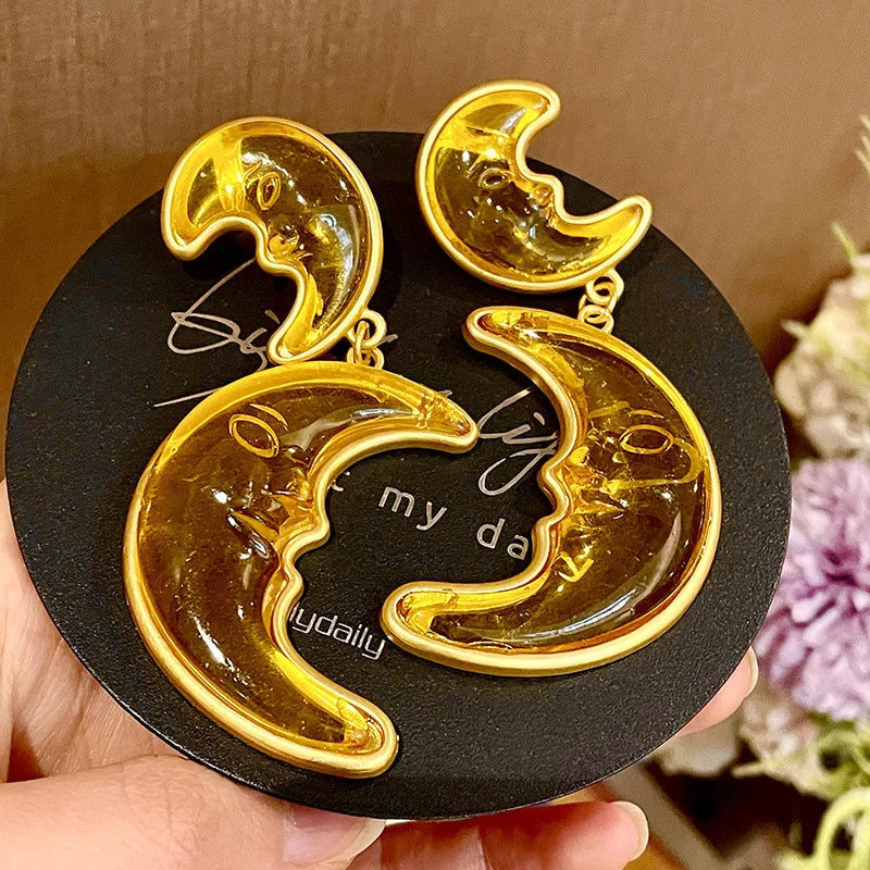 Large Exaggerated Moon Earrings