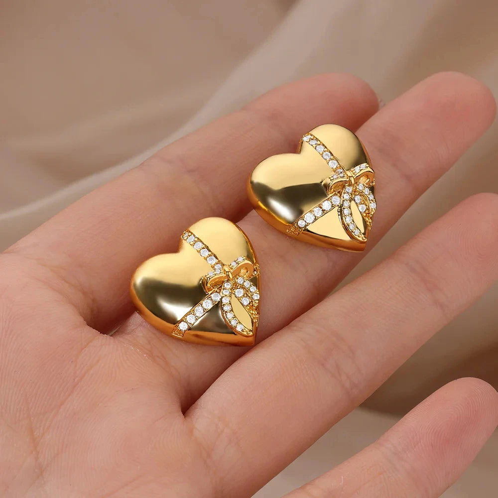 Bowknot Heart Earrings