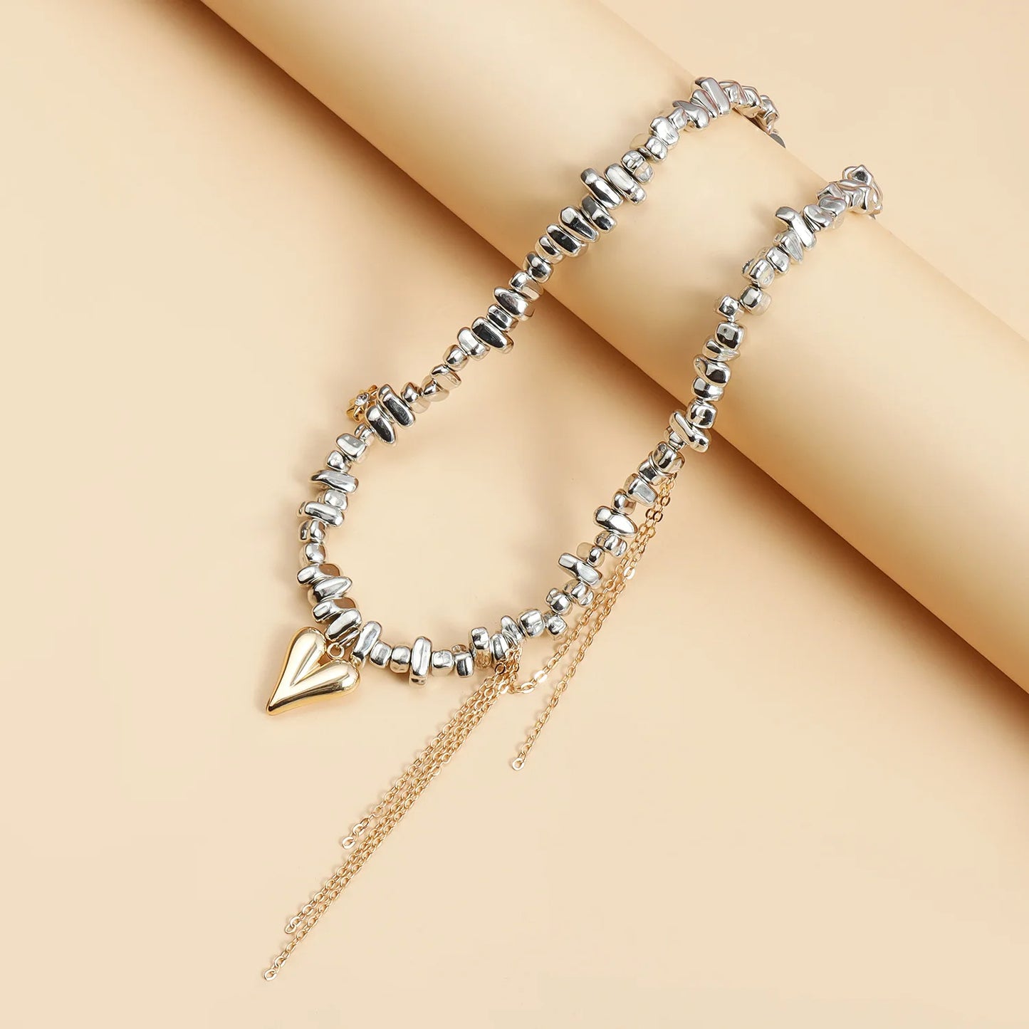 Irregular Beaded Love Necklace