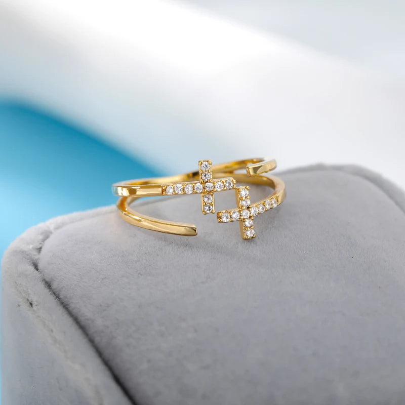 Zircon Double Cross Ring