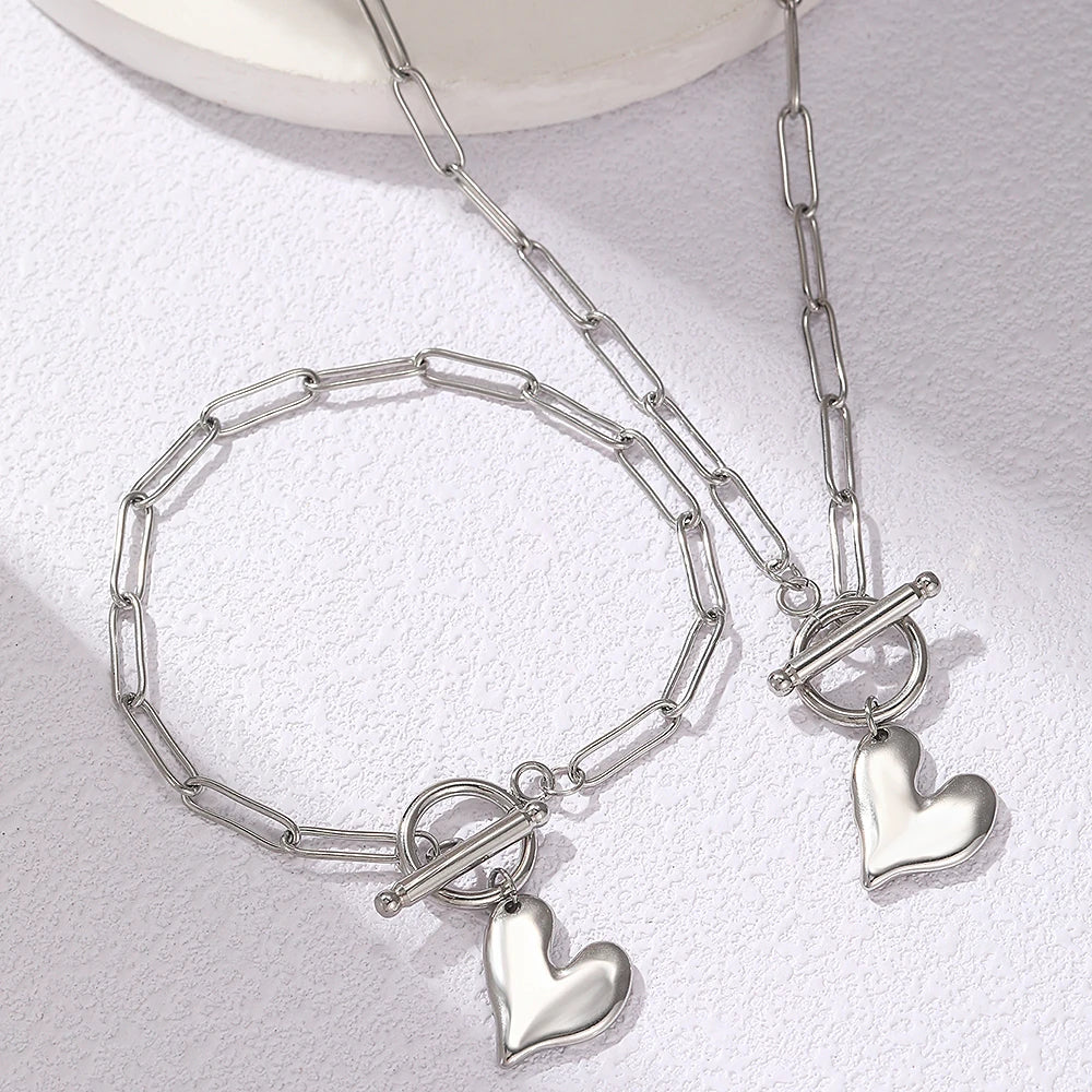 Heart Link Jewelry Set