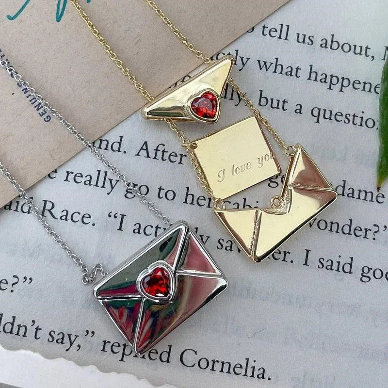 "I Love You" Envelope Necklace