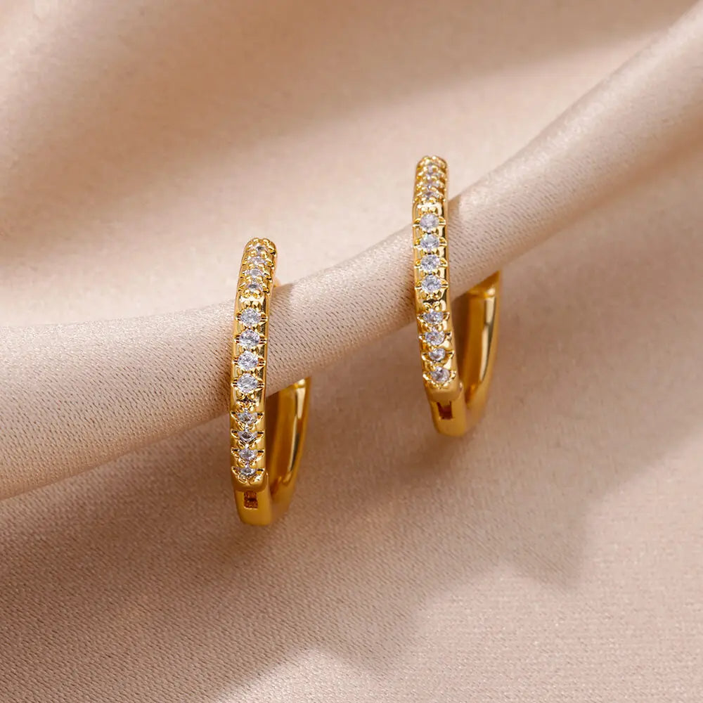 Zirconia Polygon Earrings