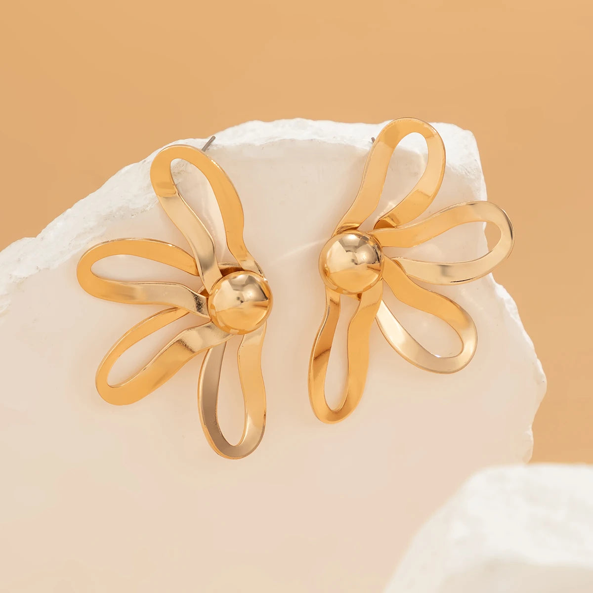 Hollow Flowers Stud Earrings