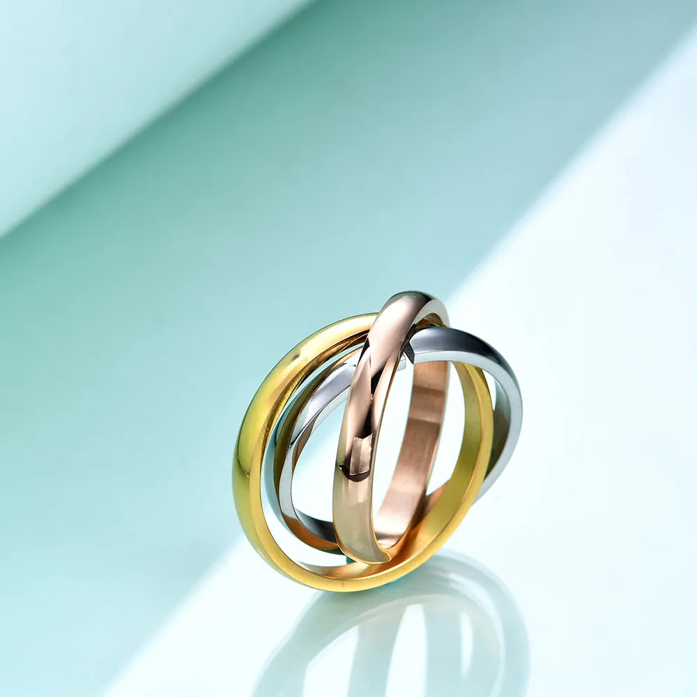 Tri-Color Interlocking Ring