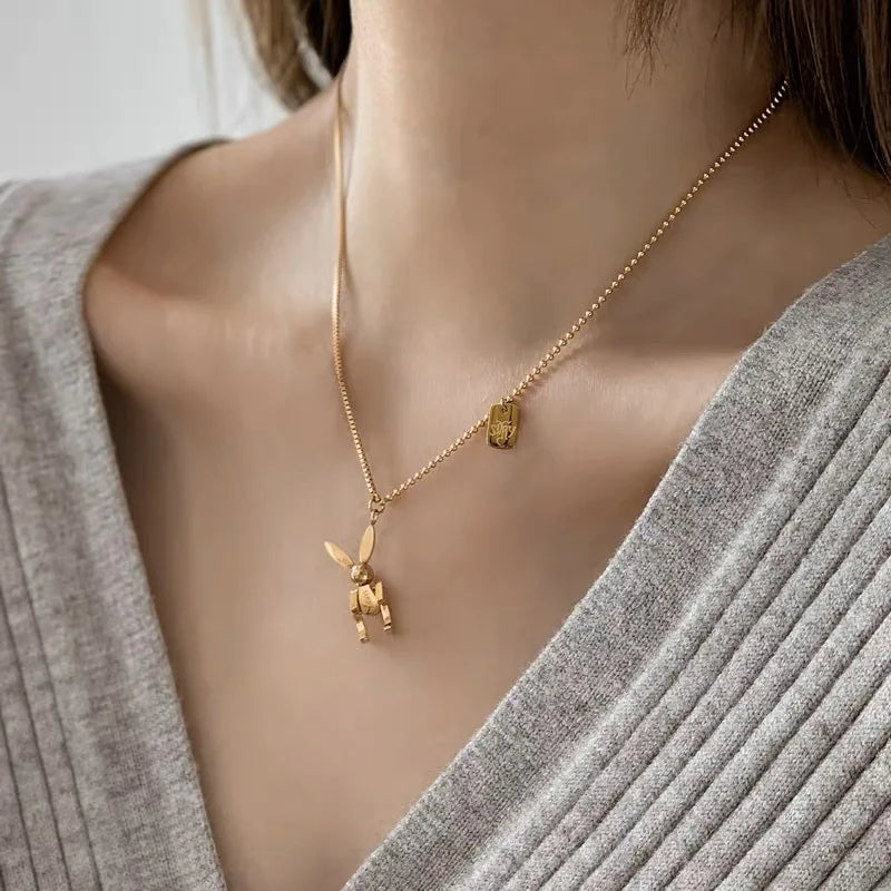 Block Rabbit Necklace