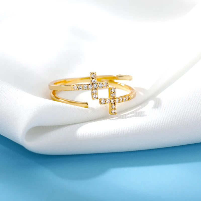 Zircon Double Cross Ring