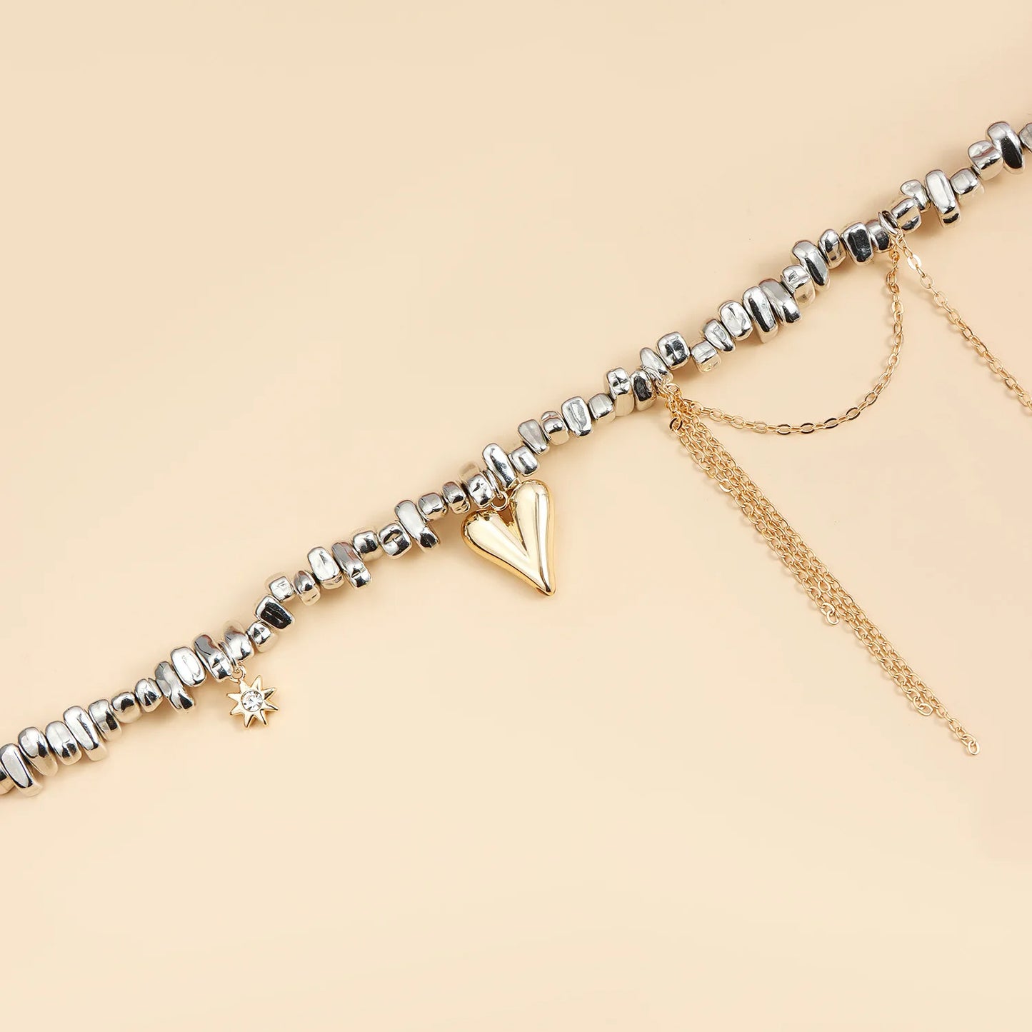 Irregular Beaded Love Necklace