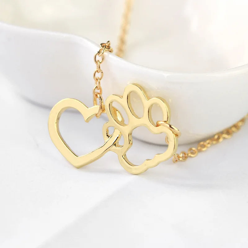 Hollow Dog Paw Necklace