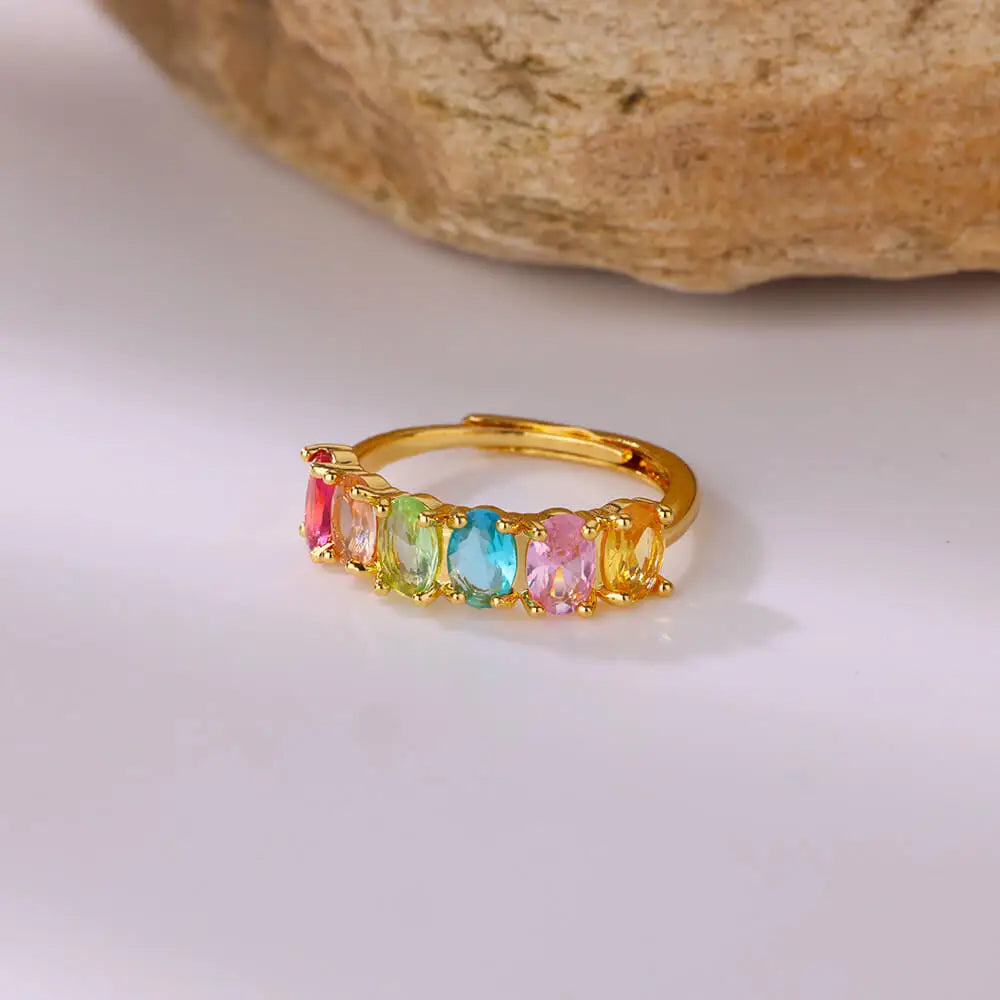 Rainbow Waterdrop Ring
