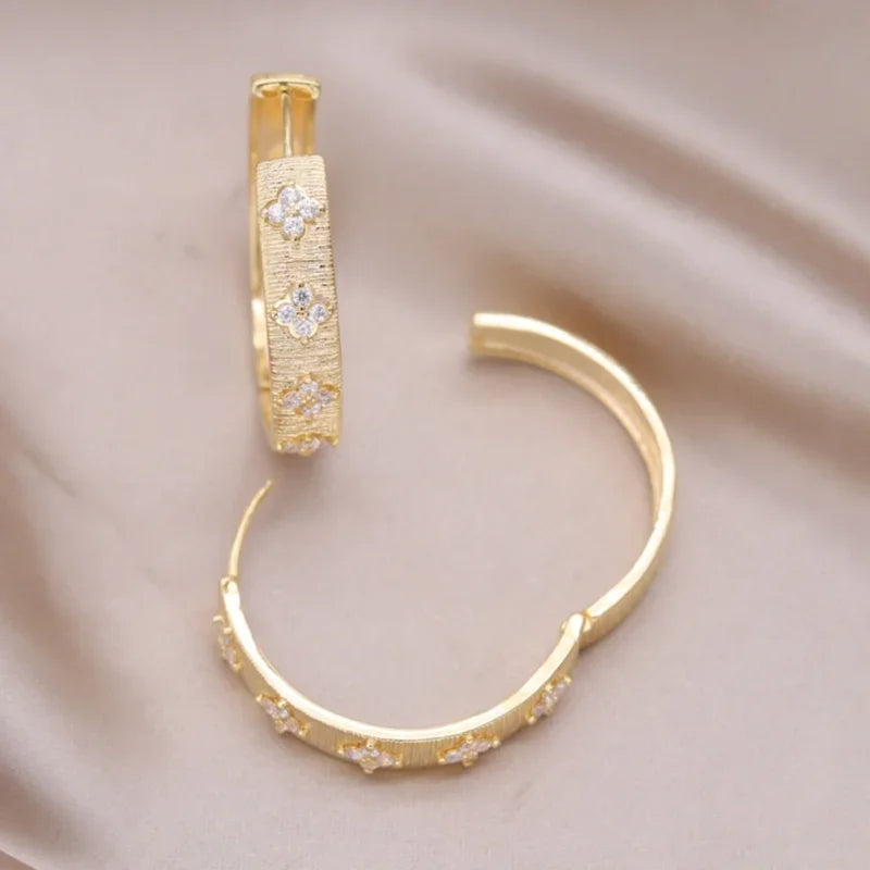 Zircon Flower Earrings