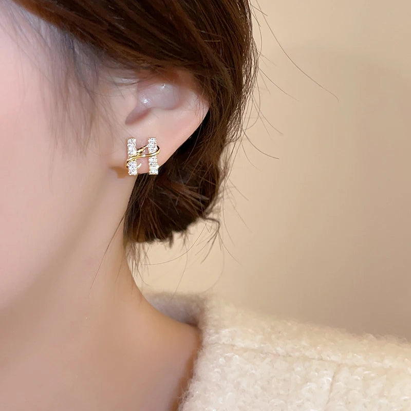 Gold Wrapped Stud Earrings