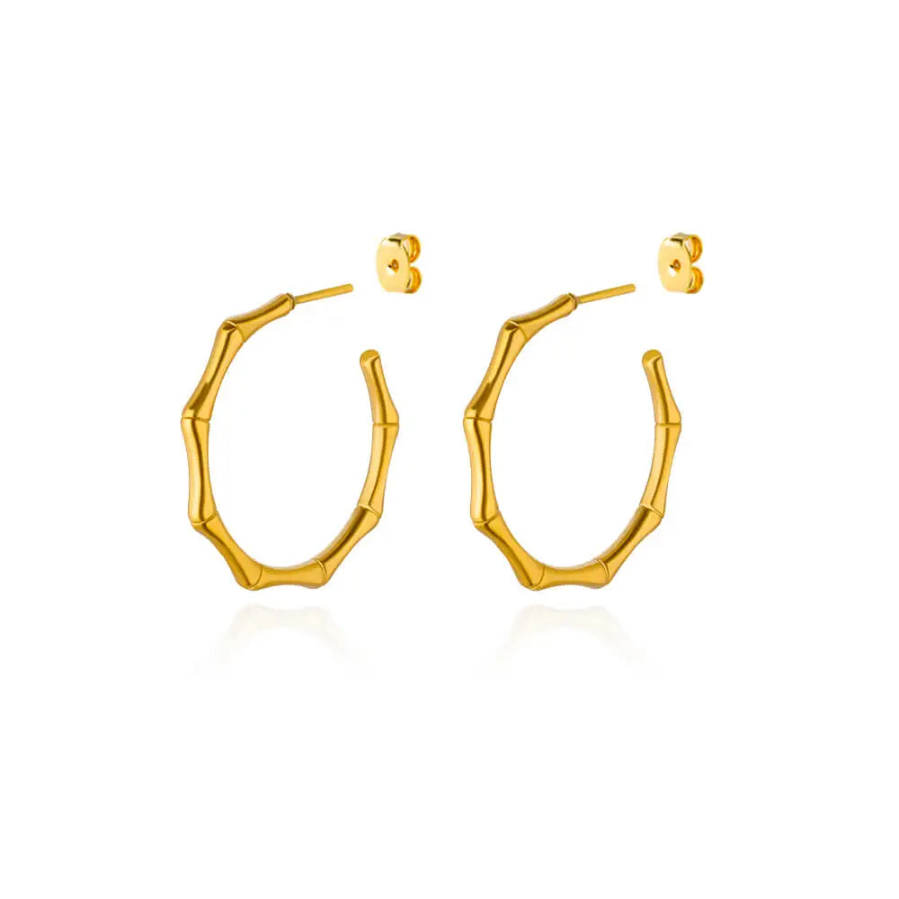 Bamboo Hoop Earrings