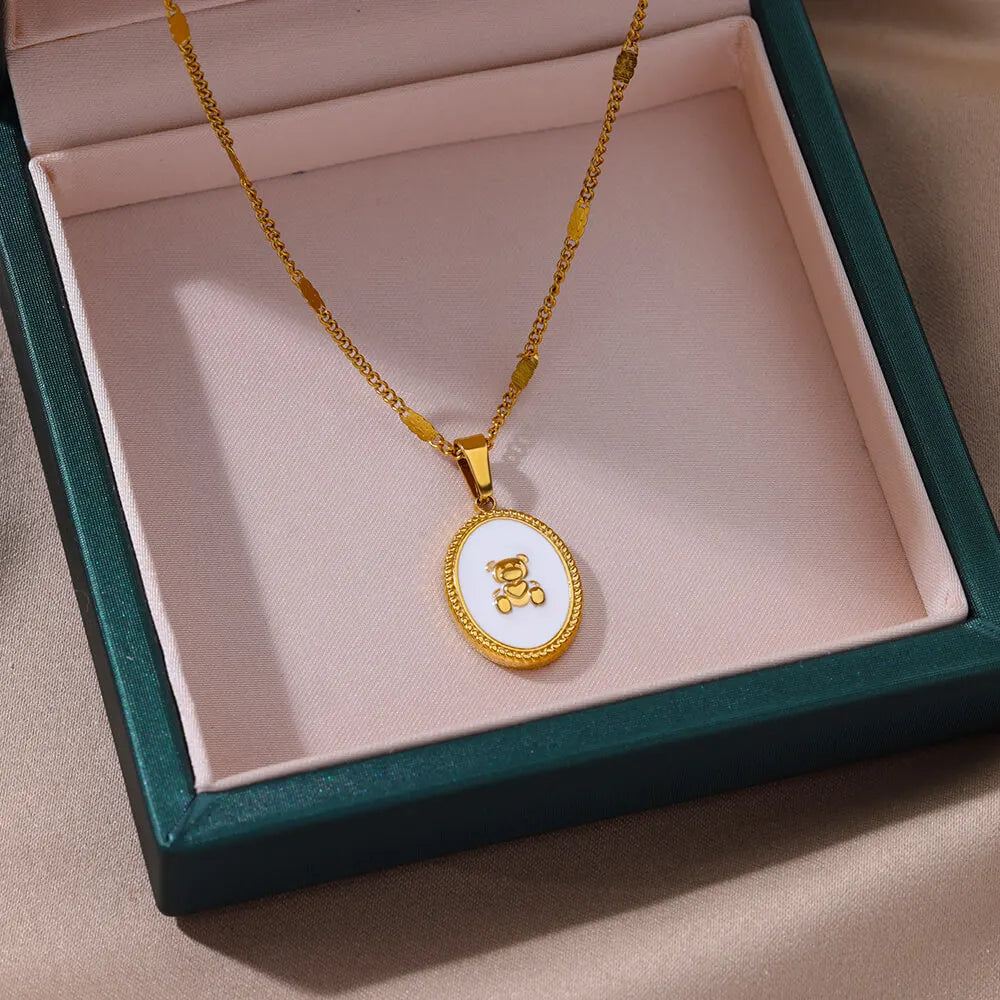 Oval Bear Necklace