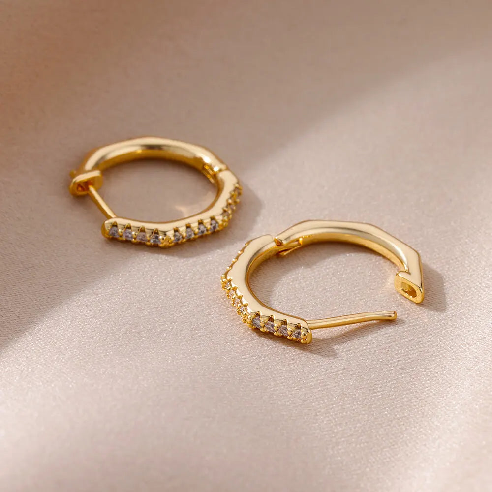 Zirconia Polygon Earrings