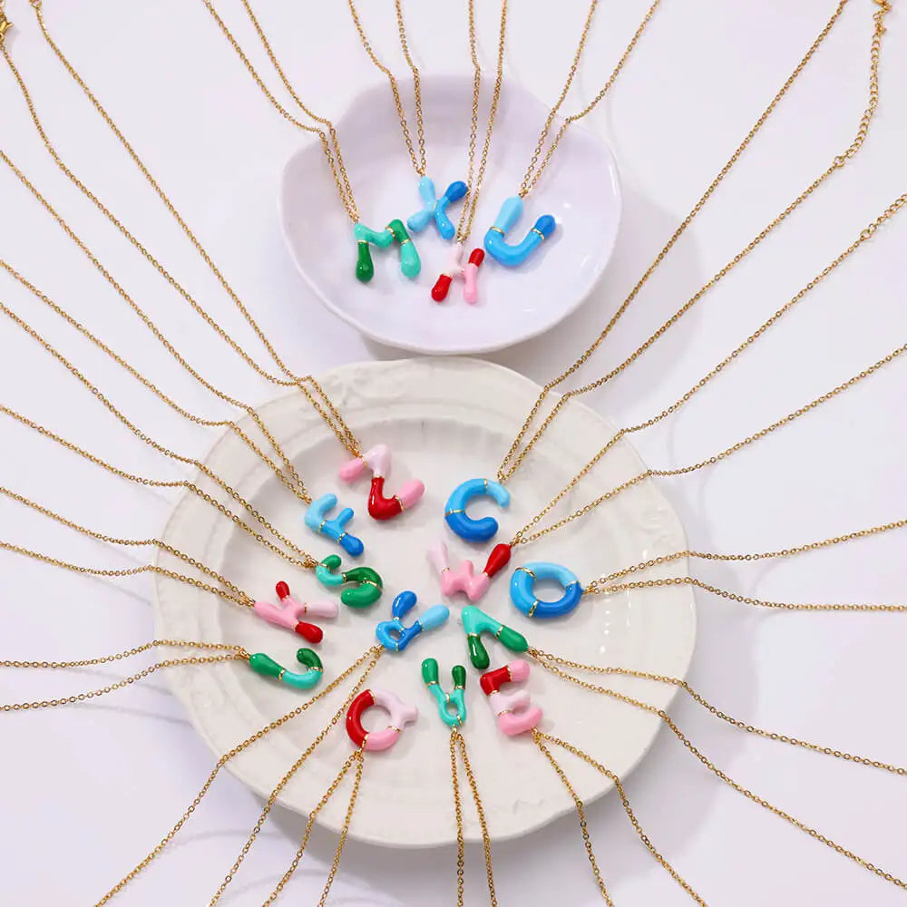 Colorful Initial Necklace