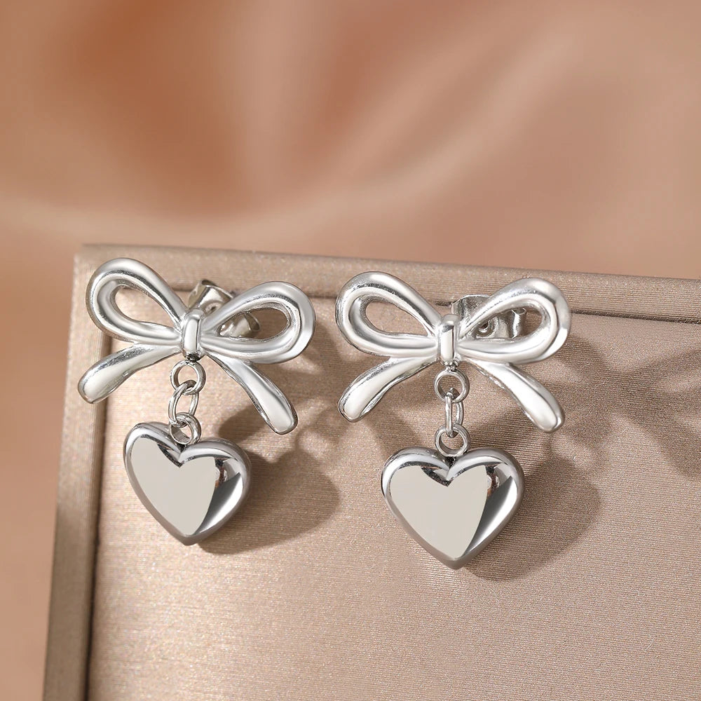 Bowtie Heart Earrings
