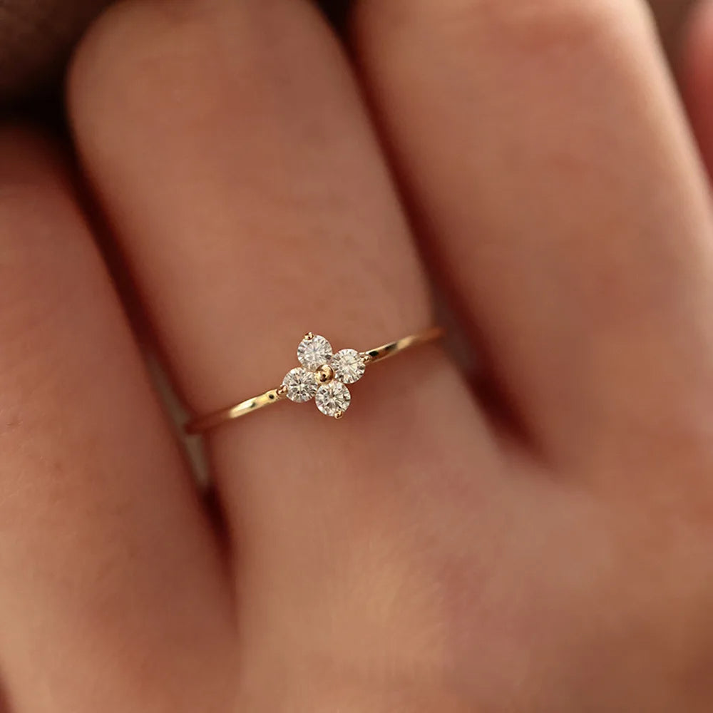 Zirconia Flower Ring