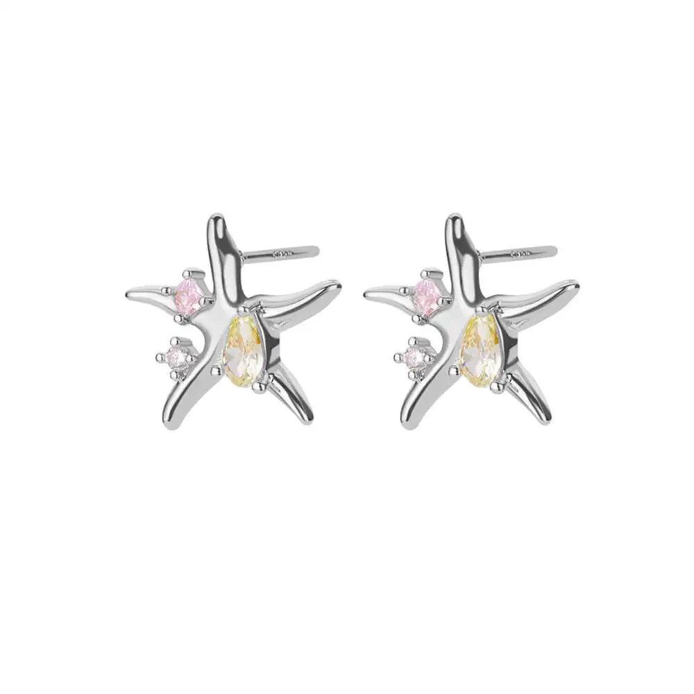 Zircon Starfish Earrings