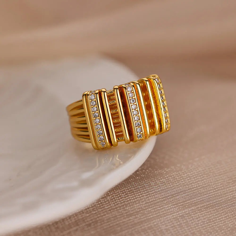 Striped Zircon Ring