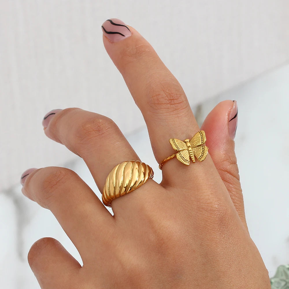 Gold Butterfly Ring