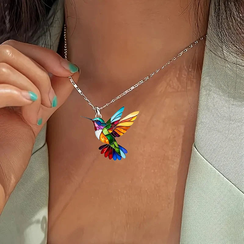 Colorful Hummingbird Necklace