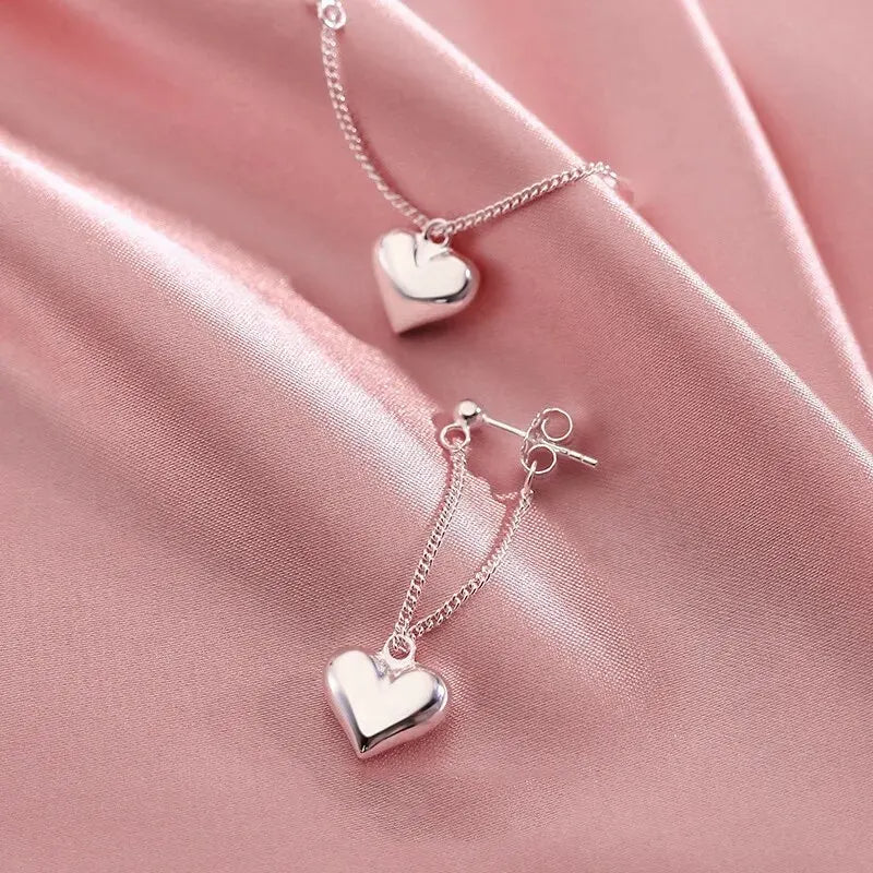 Geometric Heart Hoop Earrings