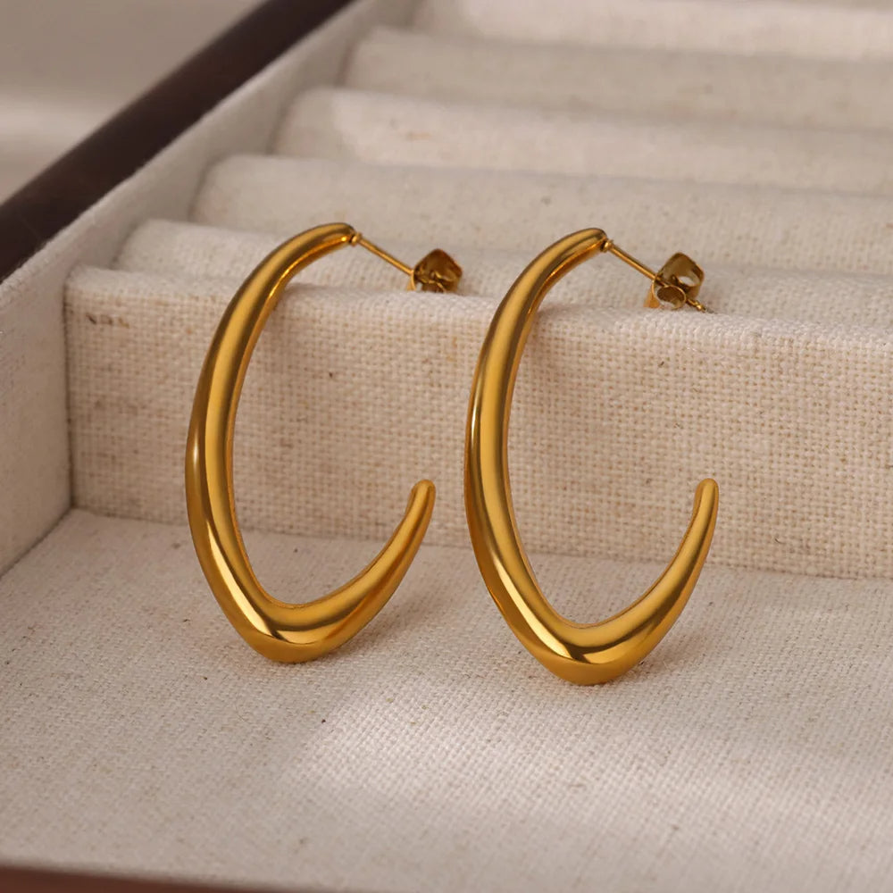 Oval Hoop Earrings