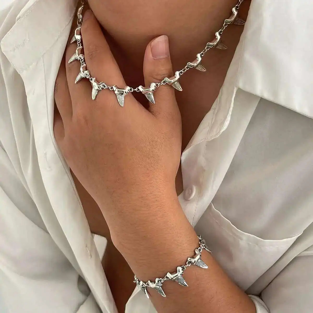 Punk Rivet Spike Choker & Bracelet Set