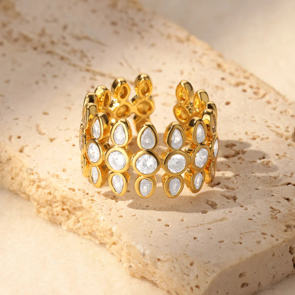 White Zircon Ring