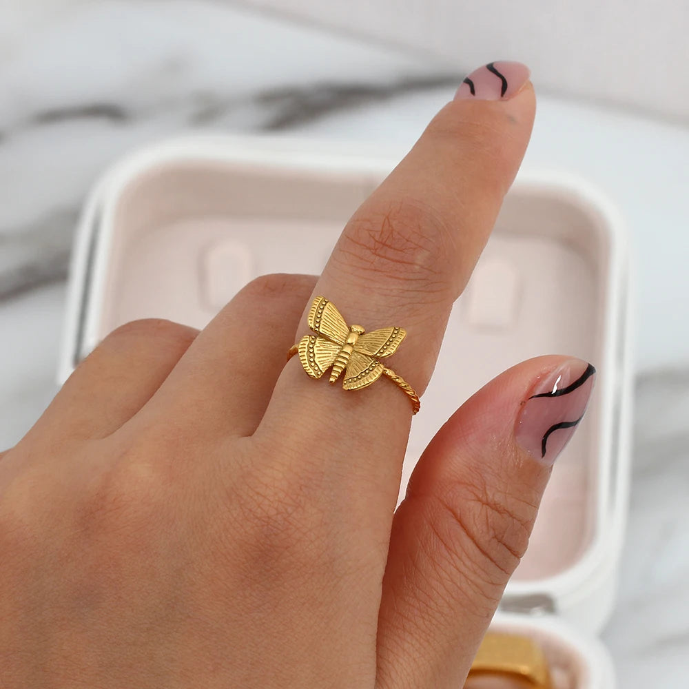 Gold Butterfly Ring