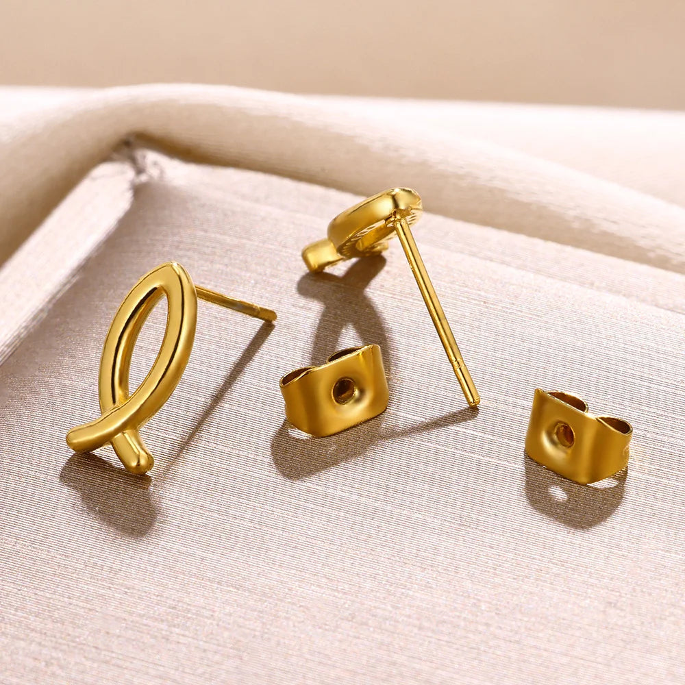 Fish Shaped Stud Earrings