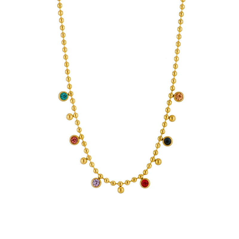 Multicolored Crystal Ball Necklace