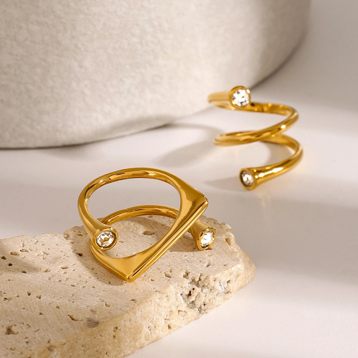 Asymmetrical Zirconia Ring