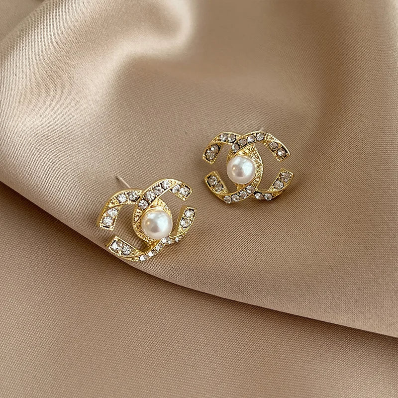 Double C Crossed Earrings