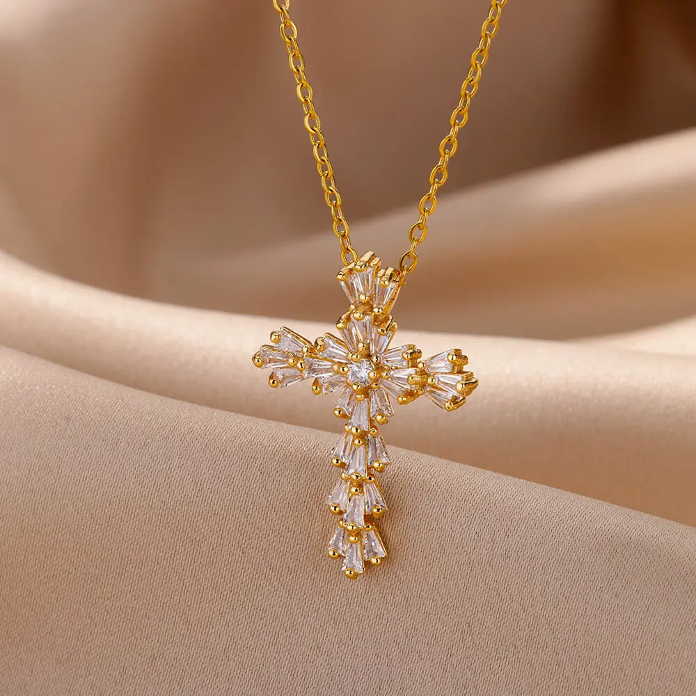 Zirconia Cross Necklace