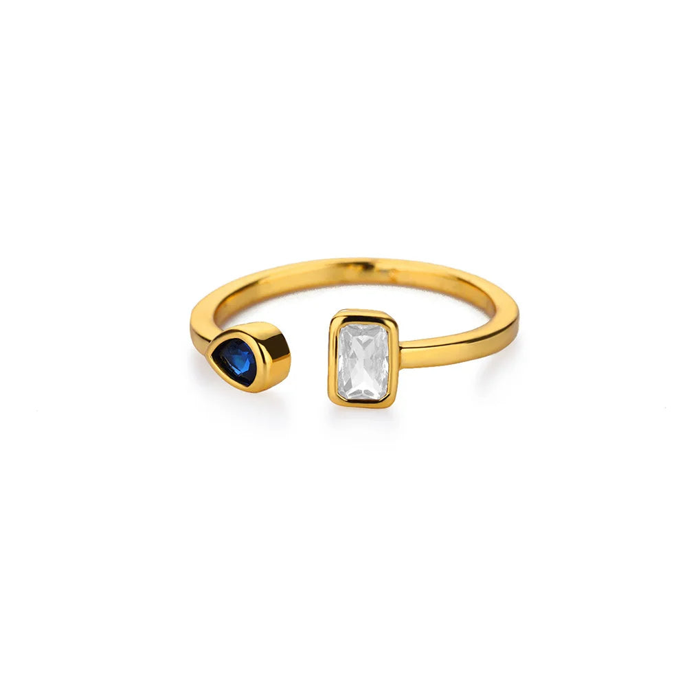 Zircon Square Drop Ring
