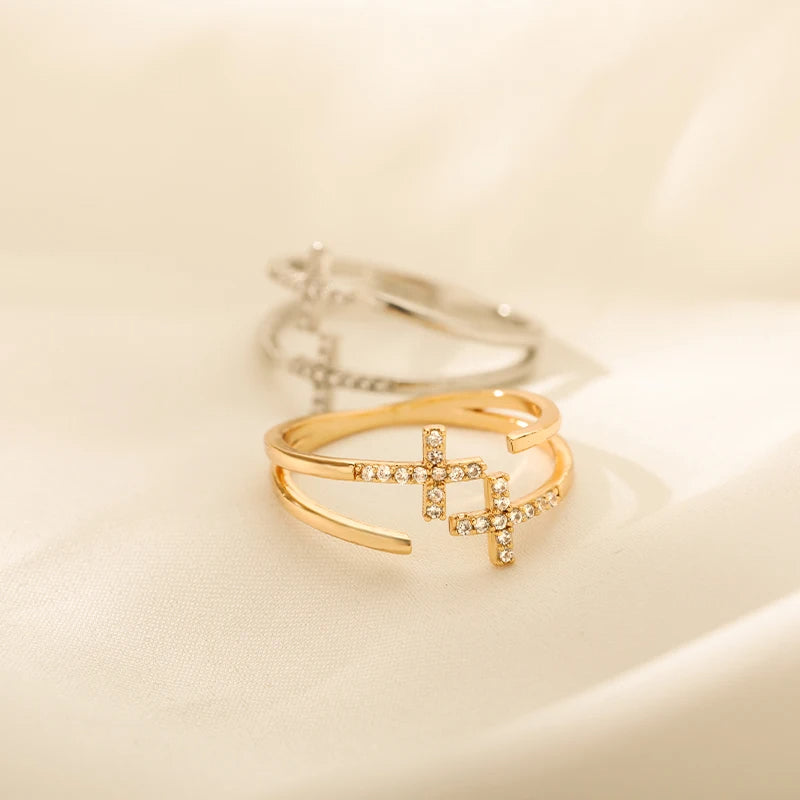 Zircon Double Cross Ring
