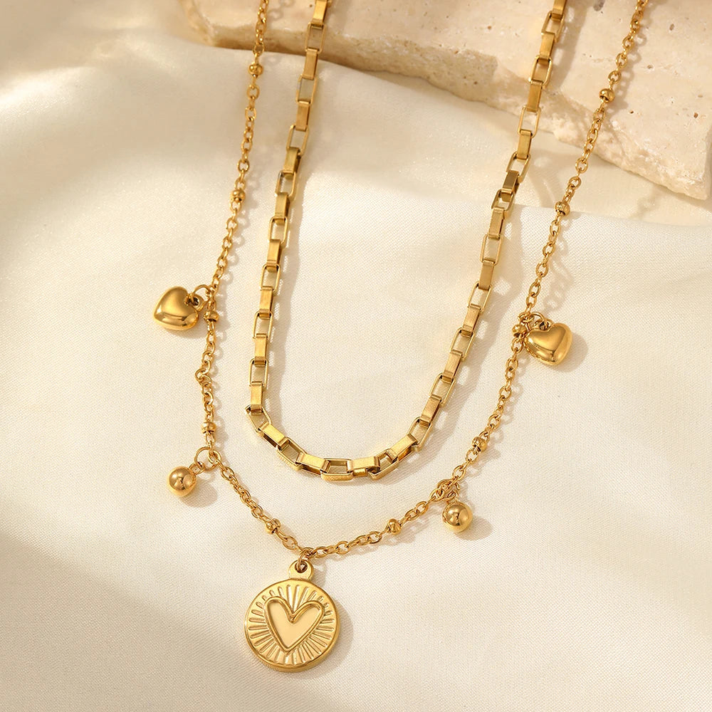 Layered Heart Necklace
