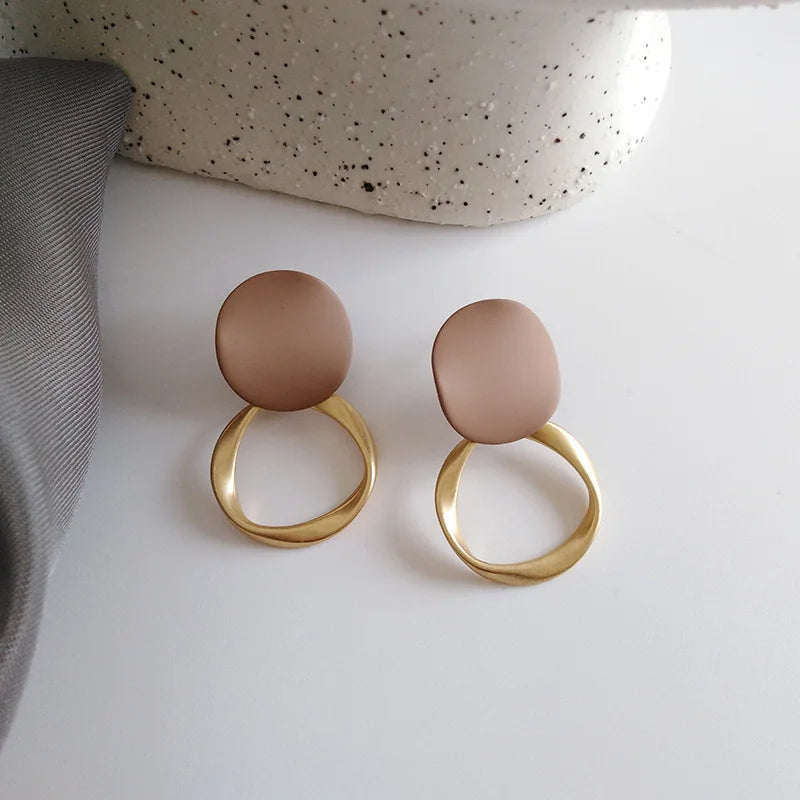 Brown Geometric Earrings