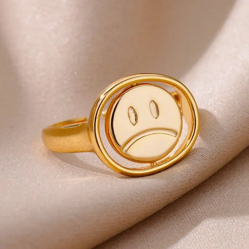 Smiley Face Spinner Ring