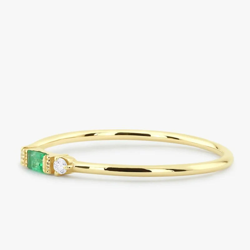 Sterling Silver Emerald Ring
